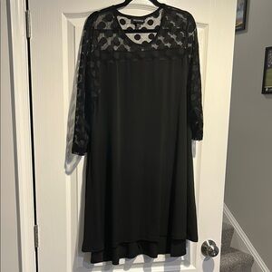 Nina Leonard Black Long Sleeve Dress